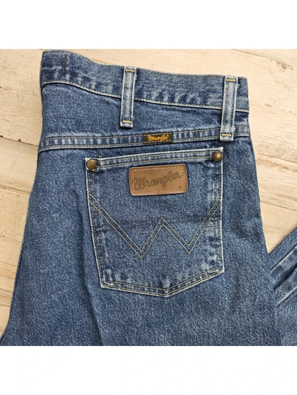 Wrangler Jeans Men 35x32 Blue 13MGSHD Cowboy Cut Denim Workwear George Strait